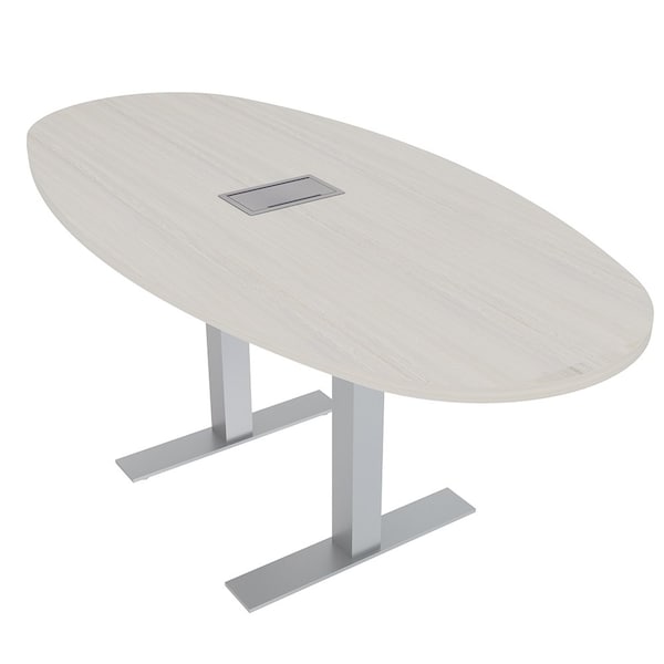 33.5 in W, 69.5 in L, 29 in H, Engineered Wood Top, Ivory